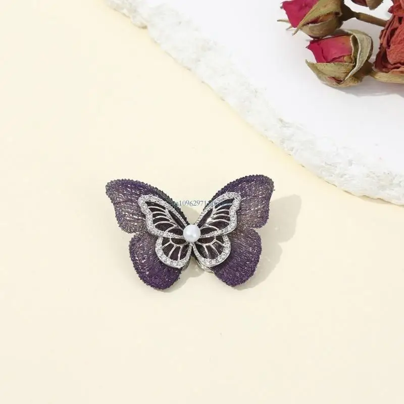 Textile Butterfly Brooch Delicate Handmade Jewelry Accessory
