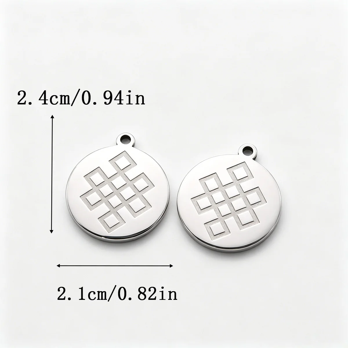 2pcs Stainless Steel Endless Knot Charms Eternal Knot Round Pendant for DIY Jewelry Making Necklace Earrings Supplies Findings