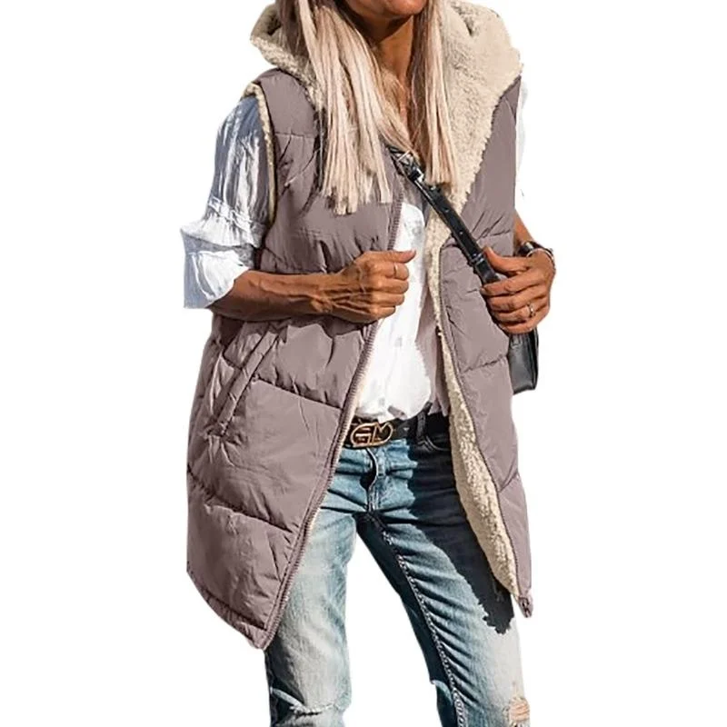 PRETTYGARDEN cappotti invernali caldi 2023 da donna reversibili in pile Sherpa lunghi piumini con cappuccio capispalla