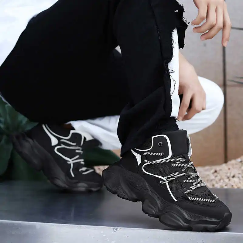 Botas Rojas de Plataforma Alta y Tacón Plano para Hombre, Zapatos Largos para Caminar, Zapatos Marrones, Zapatillas Deportivas para Hombre, Zapatiilas de Alta Calidad