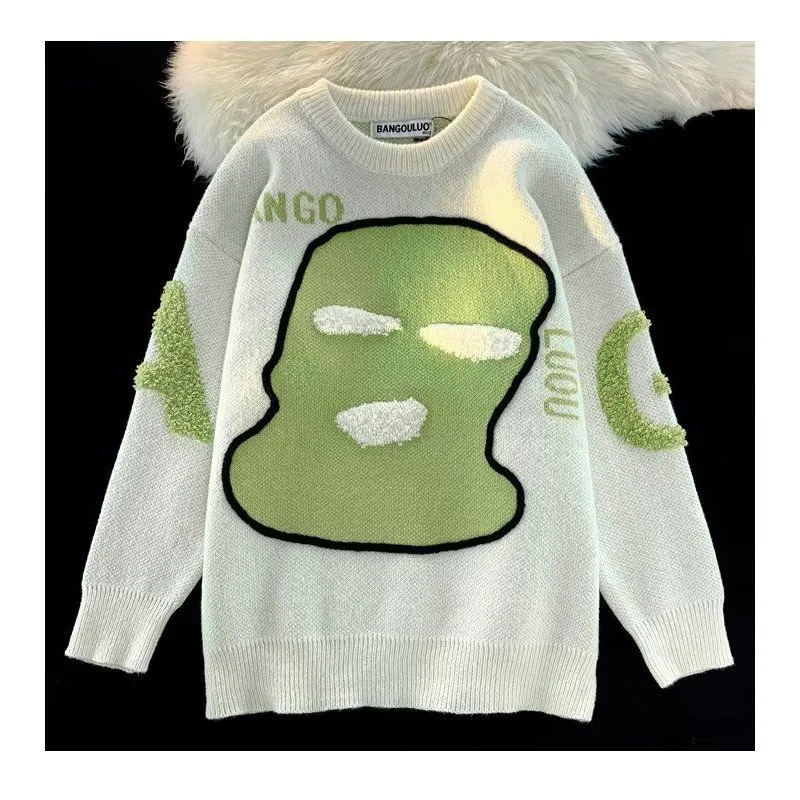 

Design American Casual Autumn Winter Crew Neck Men's Trendy Brand Loose Sweater Jacket