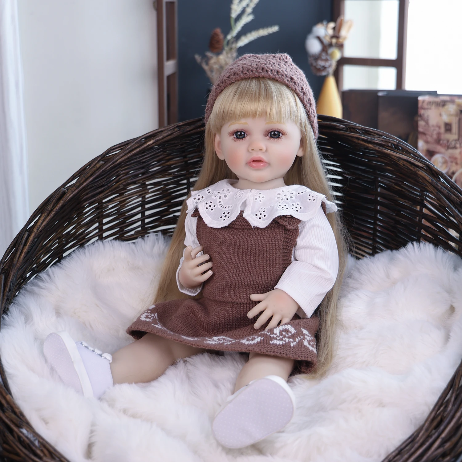 

KEIUMI 22 Inch Realistic Newborn Baby Dolls Real Baby Dolls That Look Real Soft Silicone Body Doll Christmas Gift