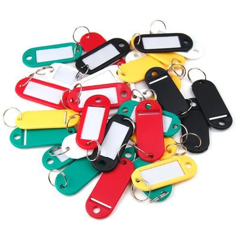 10/20pcs Colorful Plastic Keychain Key Tags Label Numbered Name Baggage Tag ID Label Name Tags with Split Ring