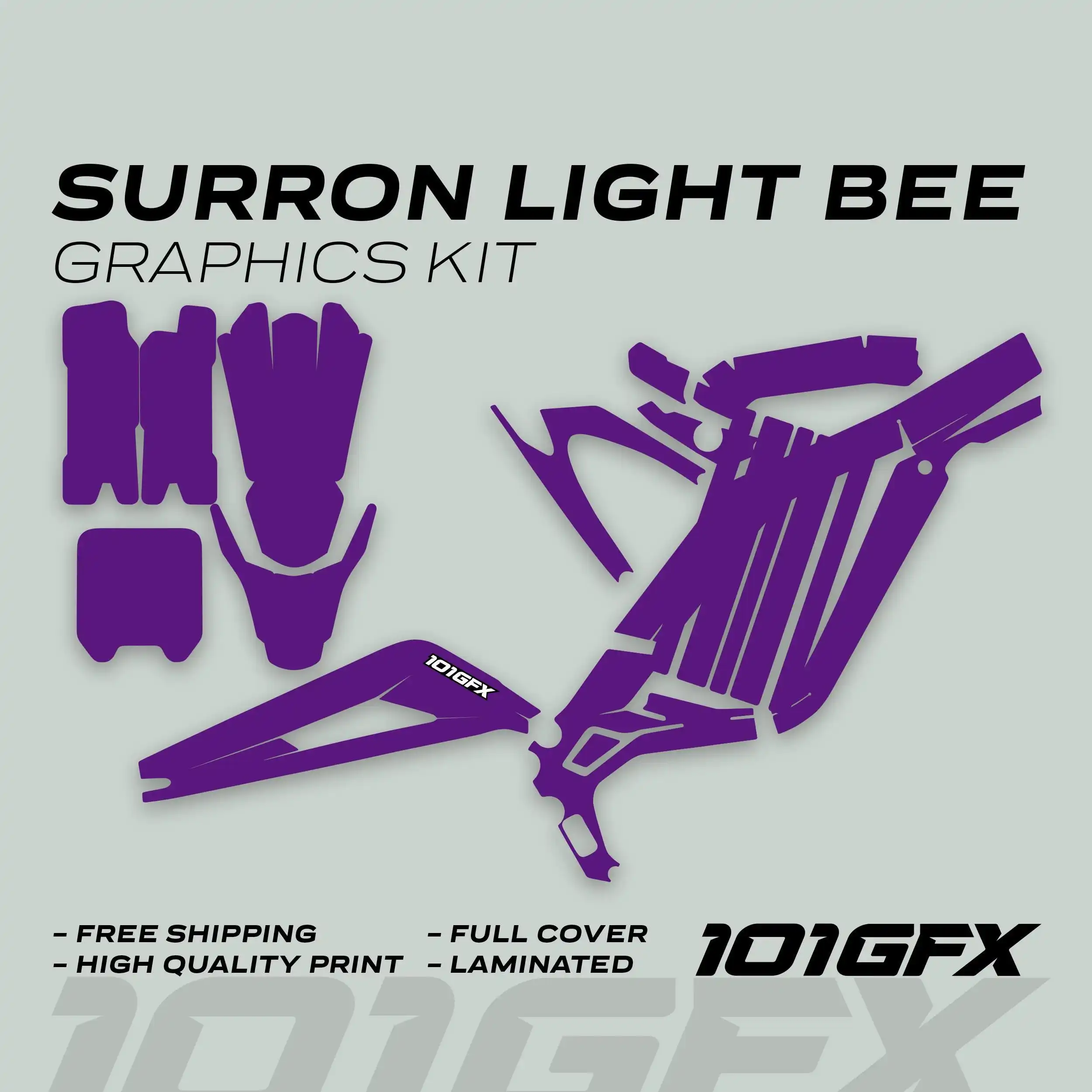 Graphics Kit MONO COLOR PURPLE Stickers Color change laminated Decals single color   lbx l1e Segway x260 For Surron Light Bee X