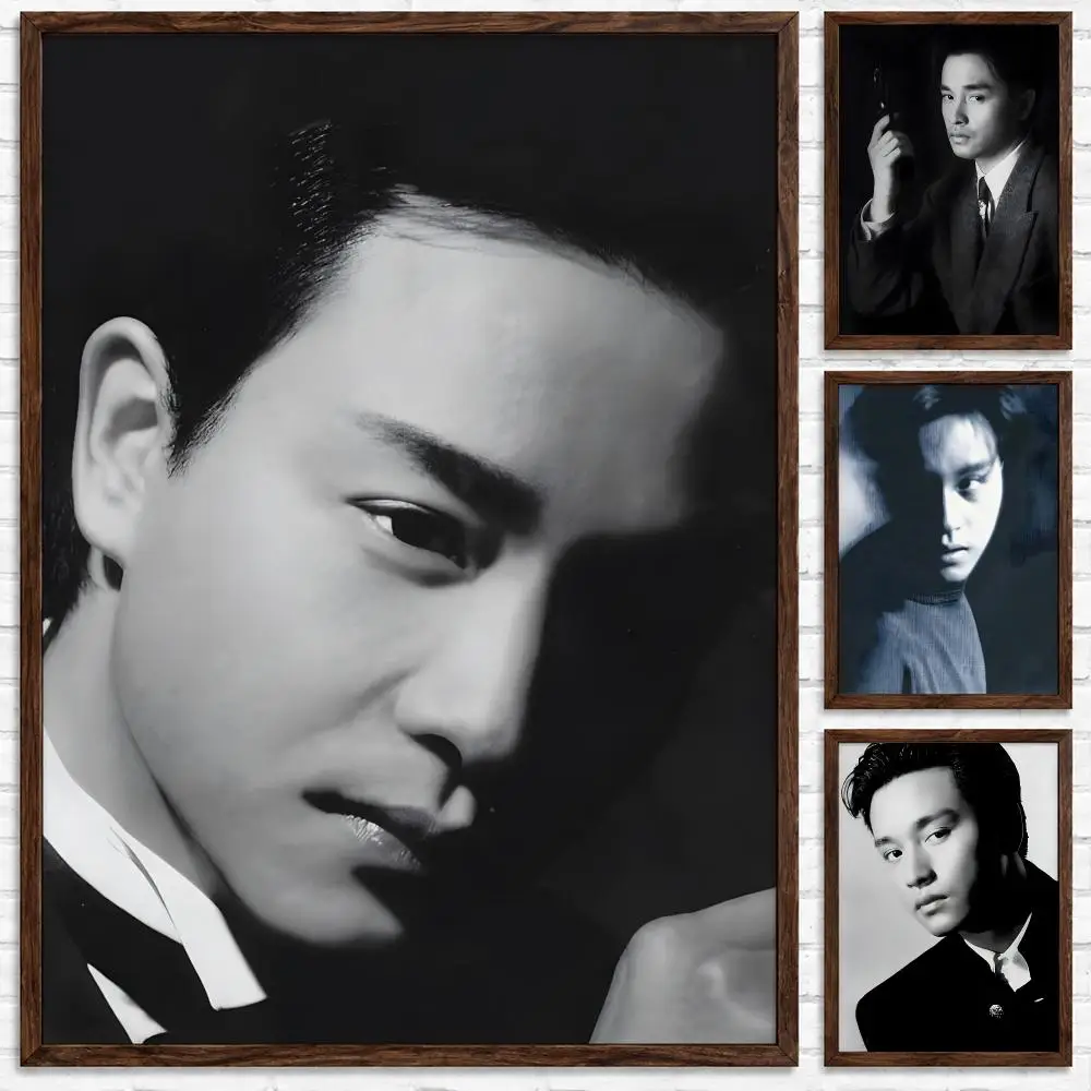 Singer Actor Leslie Cheung Poster Self-adhesive Waterproof Paper Sticker Art Coffee House Bar Room Wall Decor
