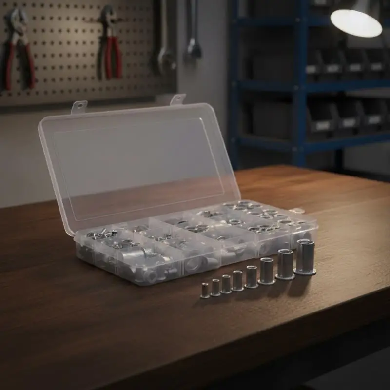 Rivet Nut Assortment 165Pcs Durable M3-M12 Flat Head Threaded Insert Rivnut Set for Professional Handyman Use