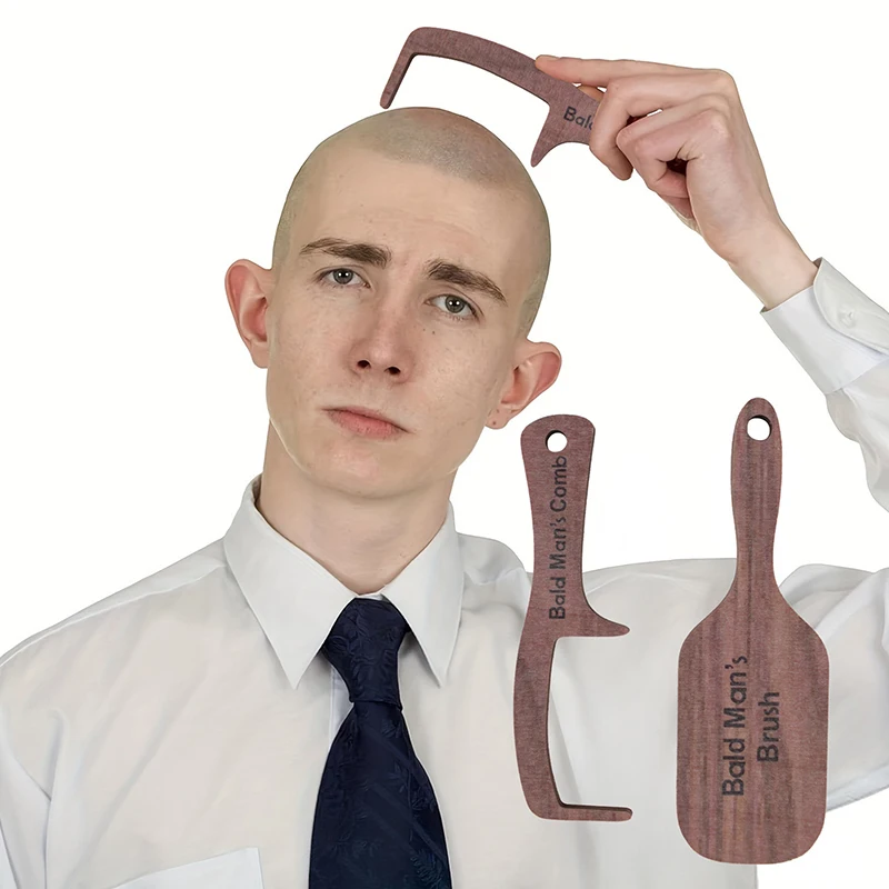 Engraçado pente do homem careca engraçado mordaça presente dia dos pais brincadeira presente perda de cabelo pente para homens carecas sobre a colina festa presente aniversário