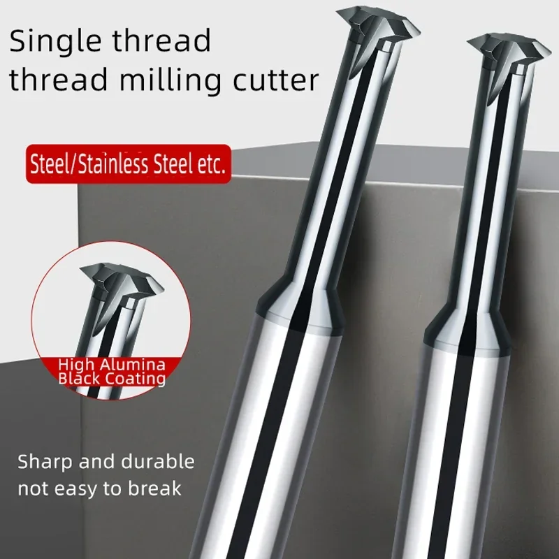 1PC Single Tooth Thread End Mill For Steel Tungsten Steel Milling Cutter CNC Cutting Tools