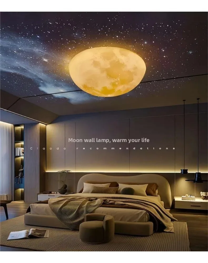 

Moon wall lamp half ball wall light indoor lighting for aisle stairs bedroom bedside lamp artist home decor ceiling light