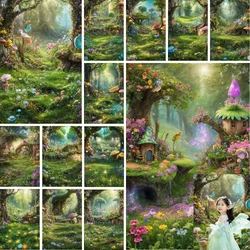 MOON.QG Fairy Forest Birthday Backdrop Cake Smash Girls Fairy Party Baby Princess Birthday Photography Background Fantasy Decor