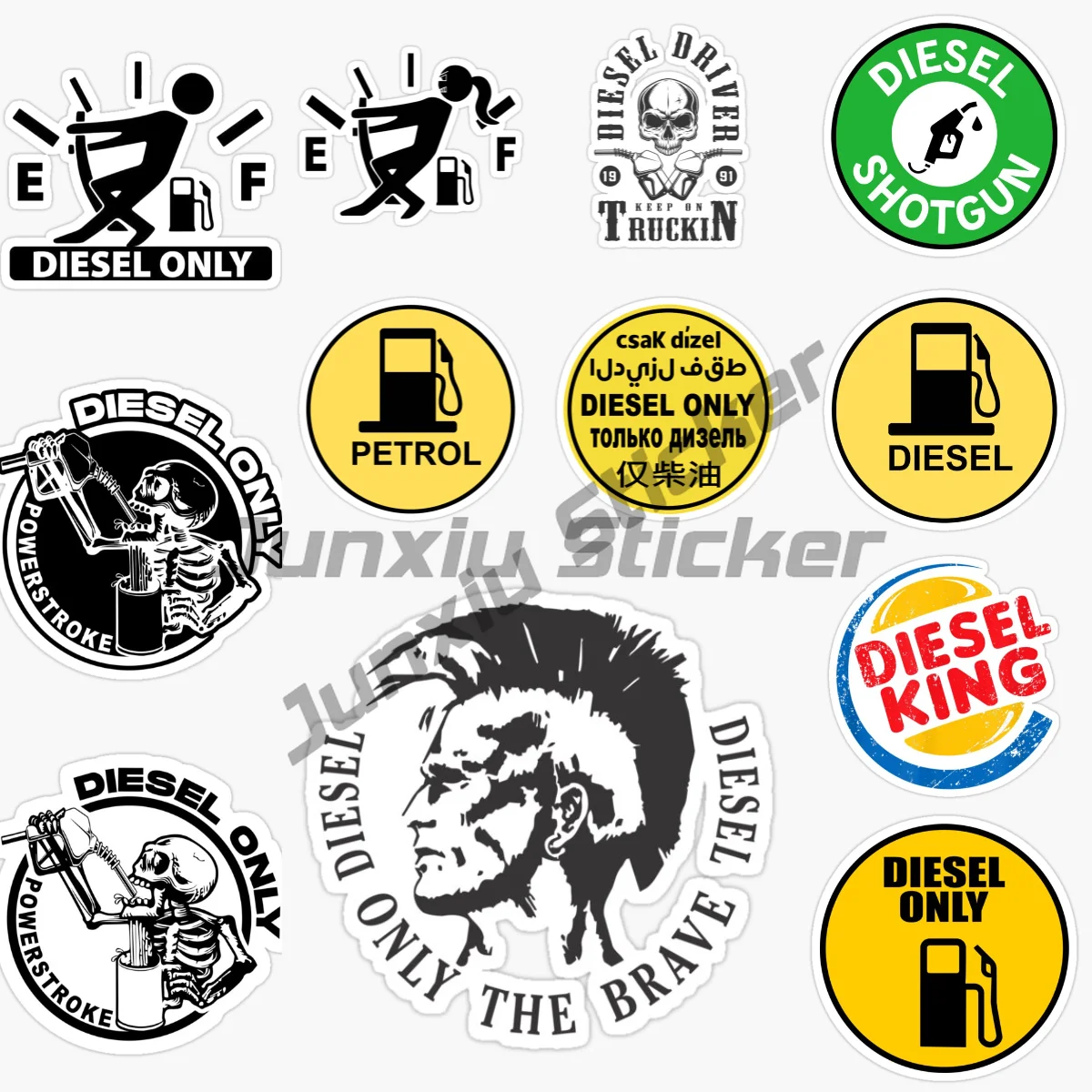 

DIESEL ONLY PETROL Vinyl Sticker Label Fuel Gas Door Label Weatherproof Reminder Diesel Fuel Only Self-adhesive Car Sticker