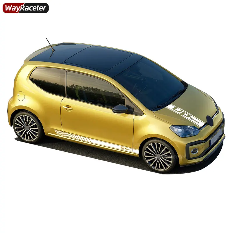 3 Pcs Car Hood Decal Racing Sport Door Side Stripes Skirt Stickers For Volkswagen VW UP GTI Cross E-Up Accessories