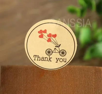 100pcs/lot Holiday Bicycle Design with red peach Heart Sticker Gift Seal Stickers for Homemade Bakery gift Packaging (SS-1148)