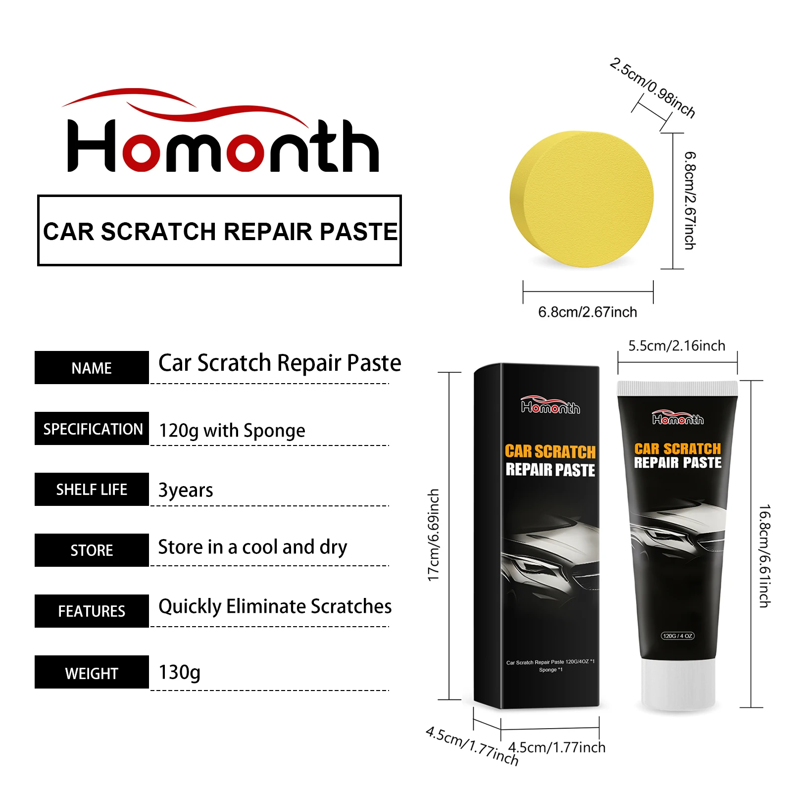 HOMONTH سيارة خدش إصلاح لصق السيارات دوامة الخدوش مزيل الشمع السيارات الجسم طحن تلميع مجمع أدوات نظافة عالمية