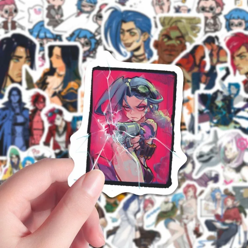 Arcane：League of Legends Anime Stickers Jinx Vi Student Message Collection Gift Waterproof Diy Hand Account Friends Kid Gift Cos