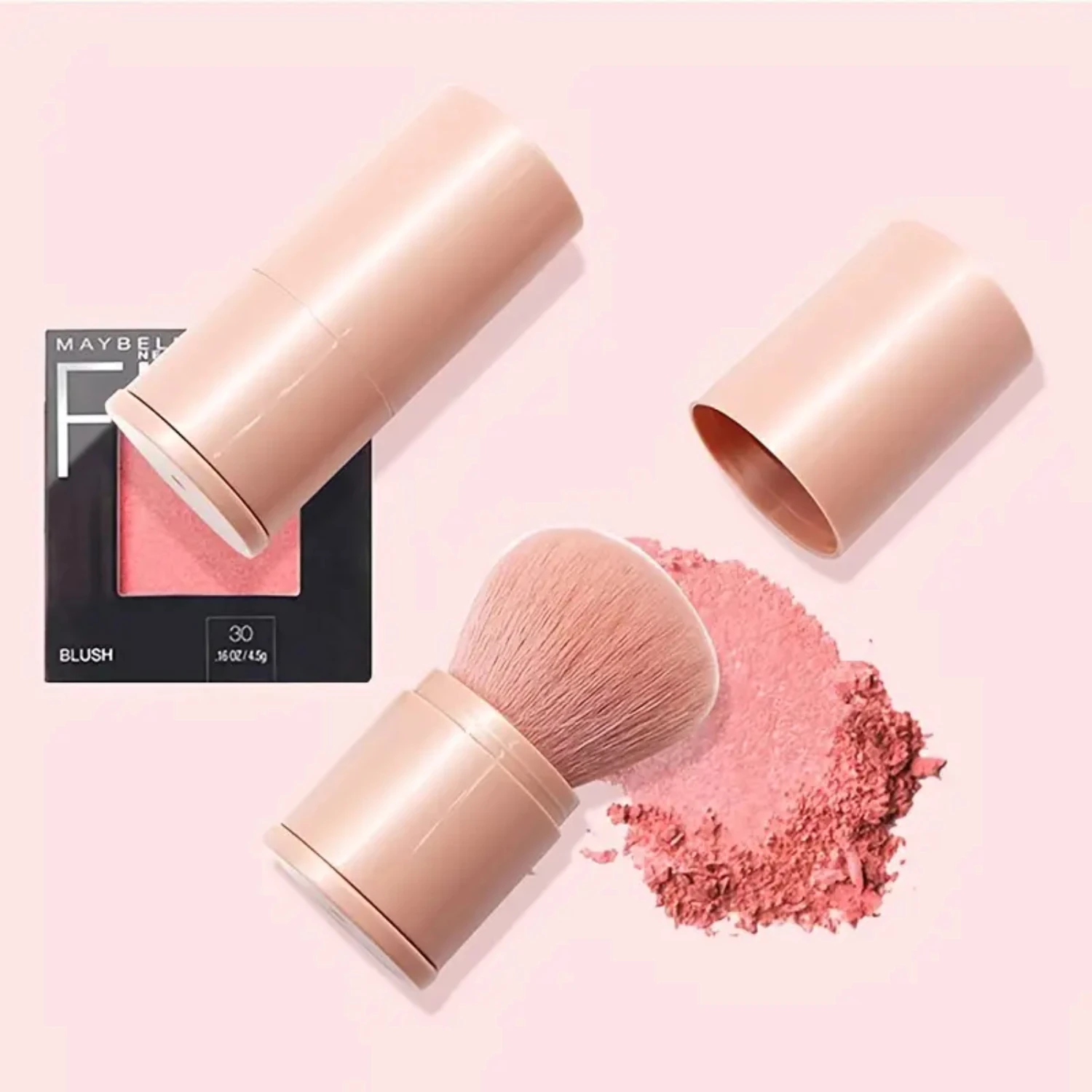 Pennelli per trucco Kabuki retrattili Pennello per fard da viaggio Pennello per cipria portatile Copertura per fard Bronzer Lucidatura Evidenziatore impeccabile