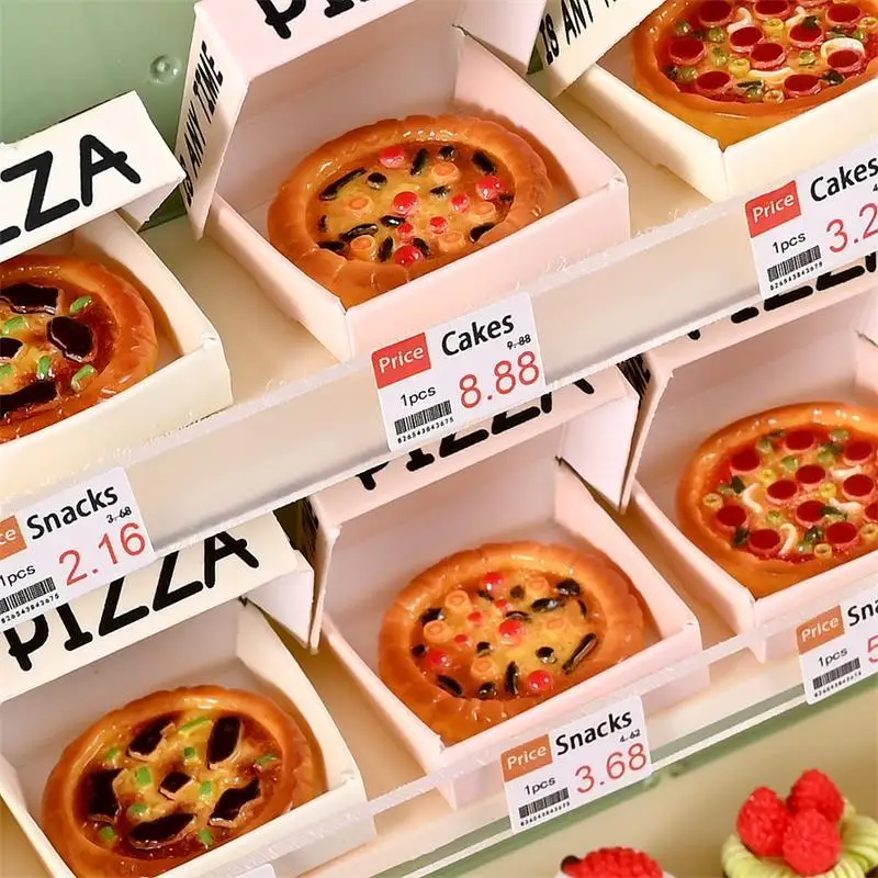Jouets alimentaires de cuisine miniatures mignons, modèle de Pizza simulée, décoration de maison de poupée/Micro paysage, jouet et cadeau pour enfants, 10 pièces
