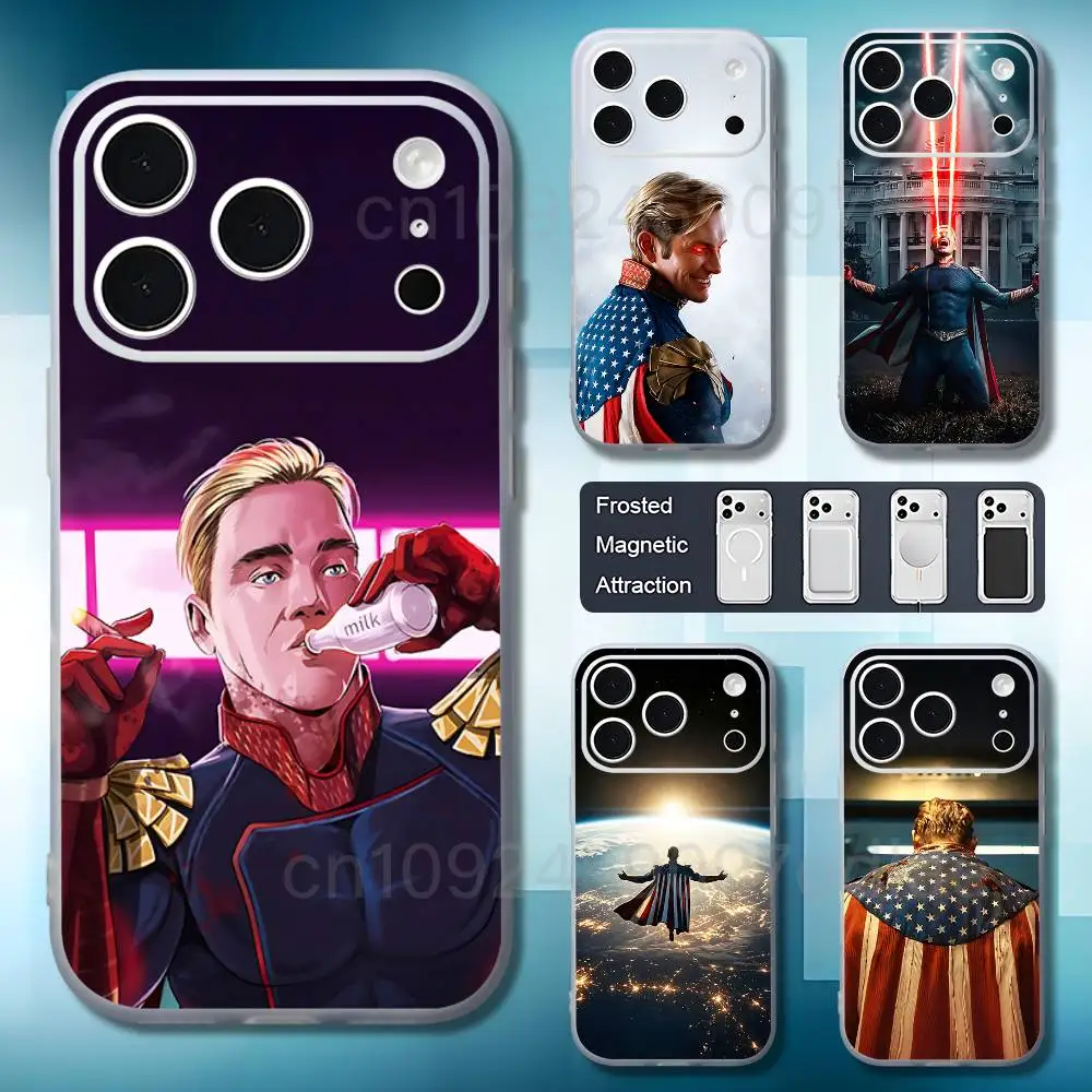 Eye H-Homelanders S-Superpower Magnetic Frosted Cover Phone Case For iPhone 17 18 11 16 12 15 14 13 Pro Plus Max Air Mini