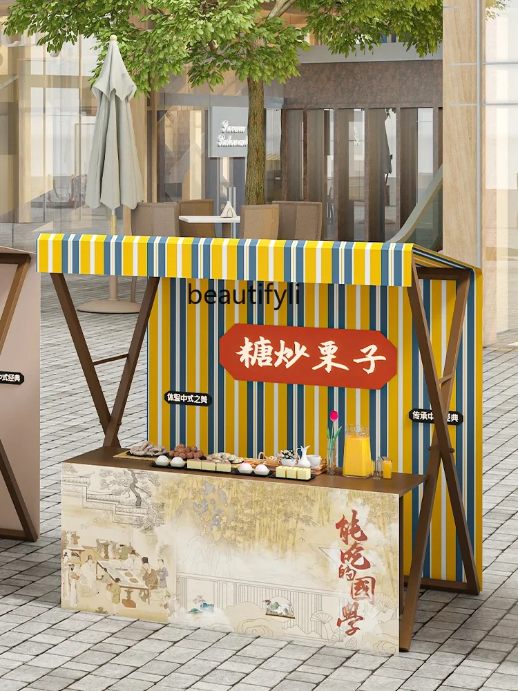 LHY26 ss s8617 السوق الليلي الحديد العتيقة كشك الجرف ذات المناظر الطبيعية الخلابة بقعة النشاط كشك الرف الإبداعية العتيقة نمط بيع الرف #1