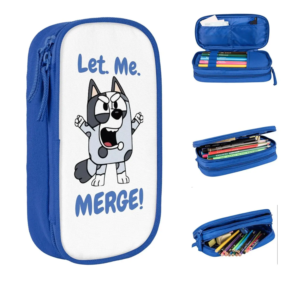 Cartoon B-Blueys Bandit-Chilli Pencil Cases Cute Pen Bags Student Large Storage School Supplies Gift Pencilcases