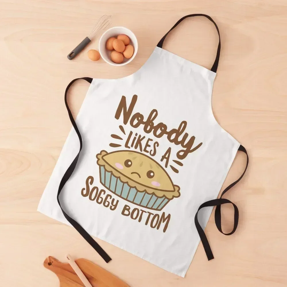 

Nobody Likes A Soggy Bottom Cartoon Pie Apron for home useful pieces Kitchen Front Women's Cooking Clothes Apron
