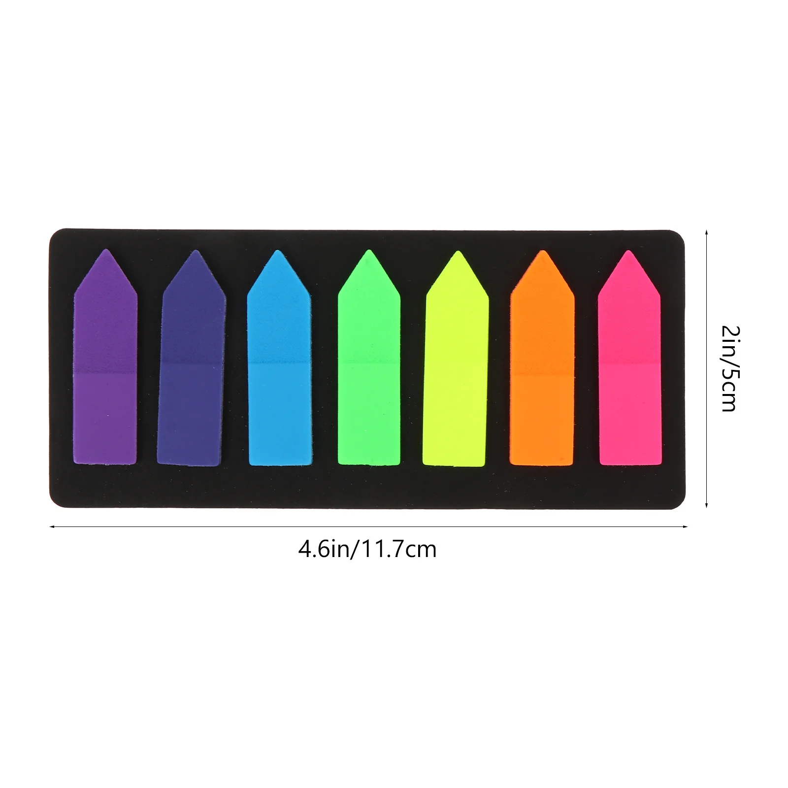 5Sets Fluorescent Sticky Memo Notes PVC Stickers for Highlighting Books Documents Office Supplies