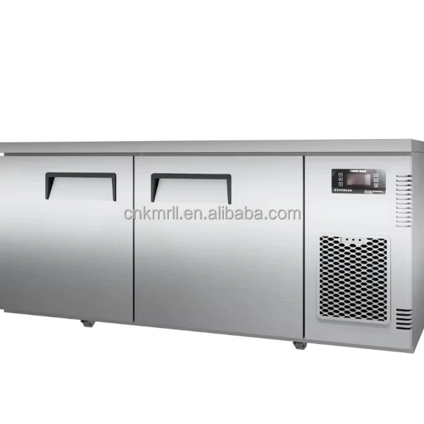 

Коммерческий двухдверный рабочий стол без столбов Коммерческая кухня для сохранения свежести полностью медная трубка Охладитель из нержавеющей стали