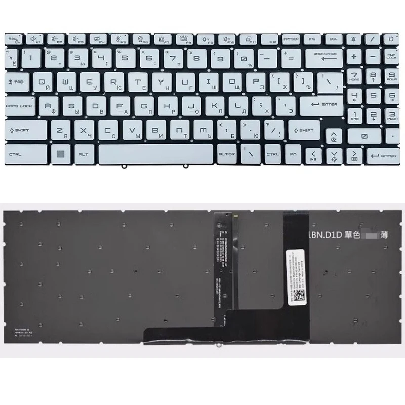 Imagem -02 - Xin-teclado de Laptop Retroiluminado de Layout Russo-americano Msi Katana 17 B12vgk425ru Ms17l5 Espada 17 A11sc A11ud A12ud A12ue A12v A13v