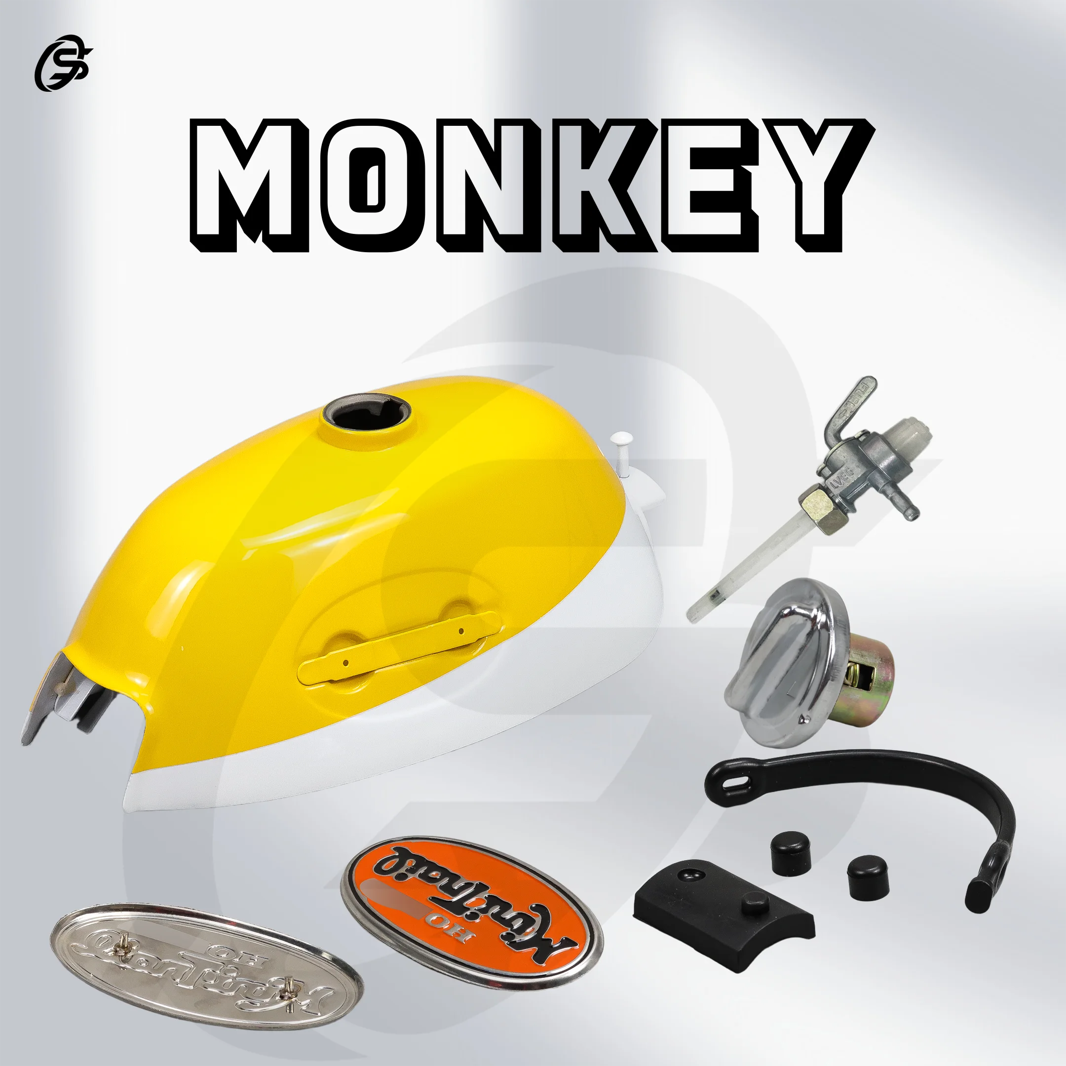 Z50 K2 White Yellow Fuel Tank Kit Monkey Z50 Petrol Tank Set Z50 Parts Motorcycles Accessoriees