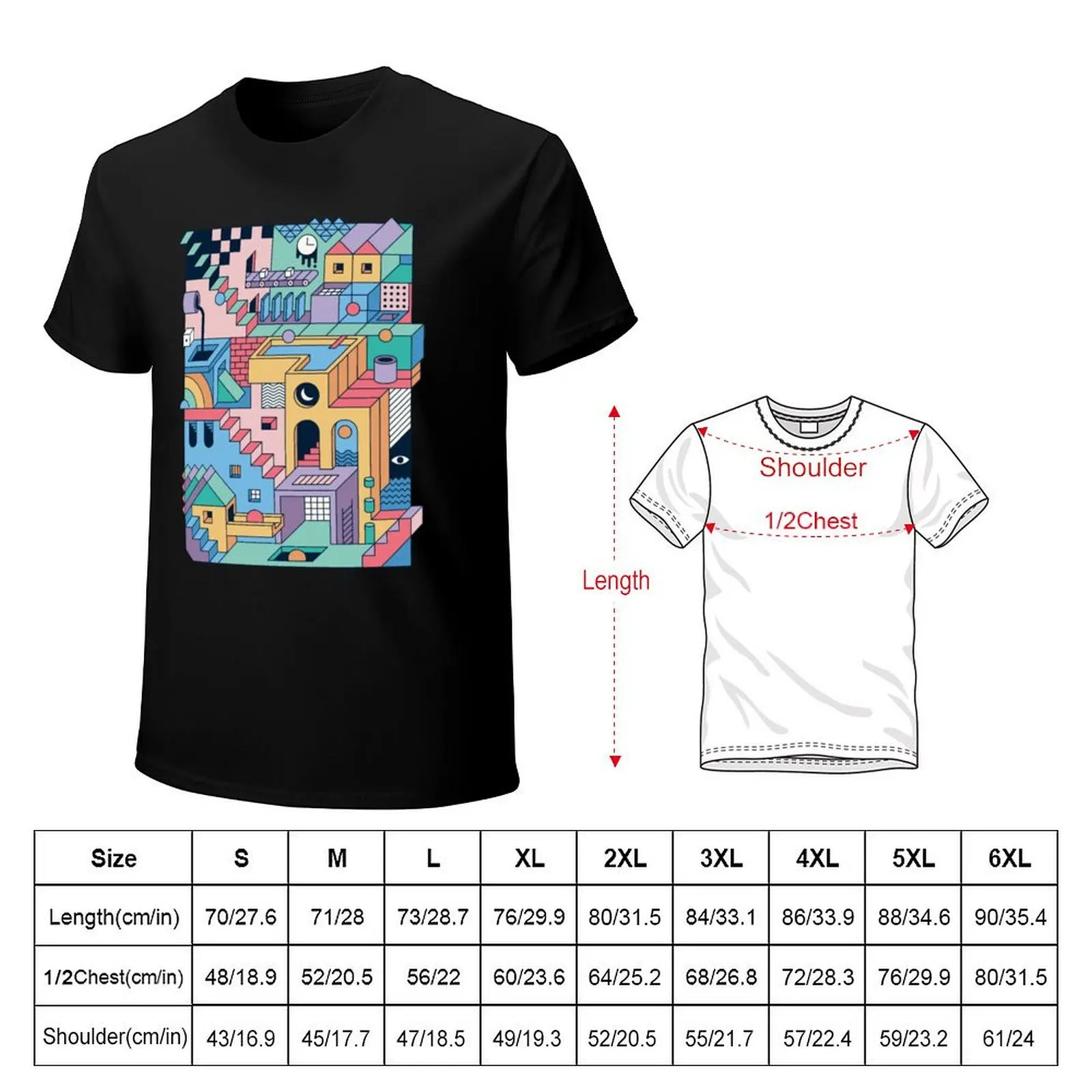 80's Escher T-Shirt Sweat Resistant Workout Tee Shirt