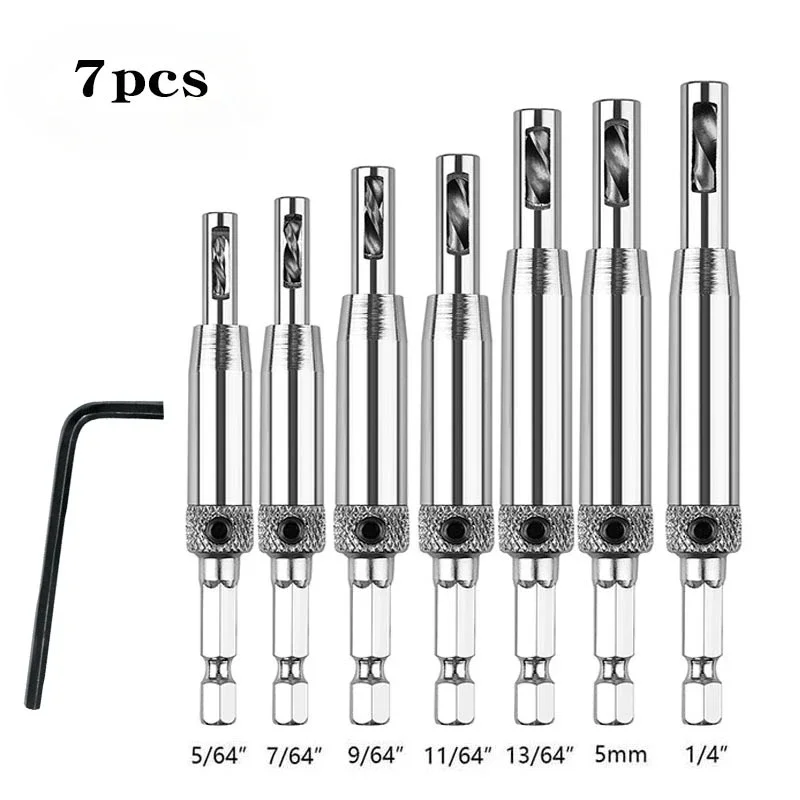 

Hinge Drill Woodworking Door and Window Hole Opener Positioning Punching Set High Speed Steel Shaped Hexagonal Shank Drill Bit