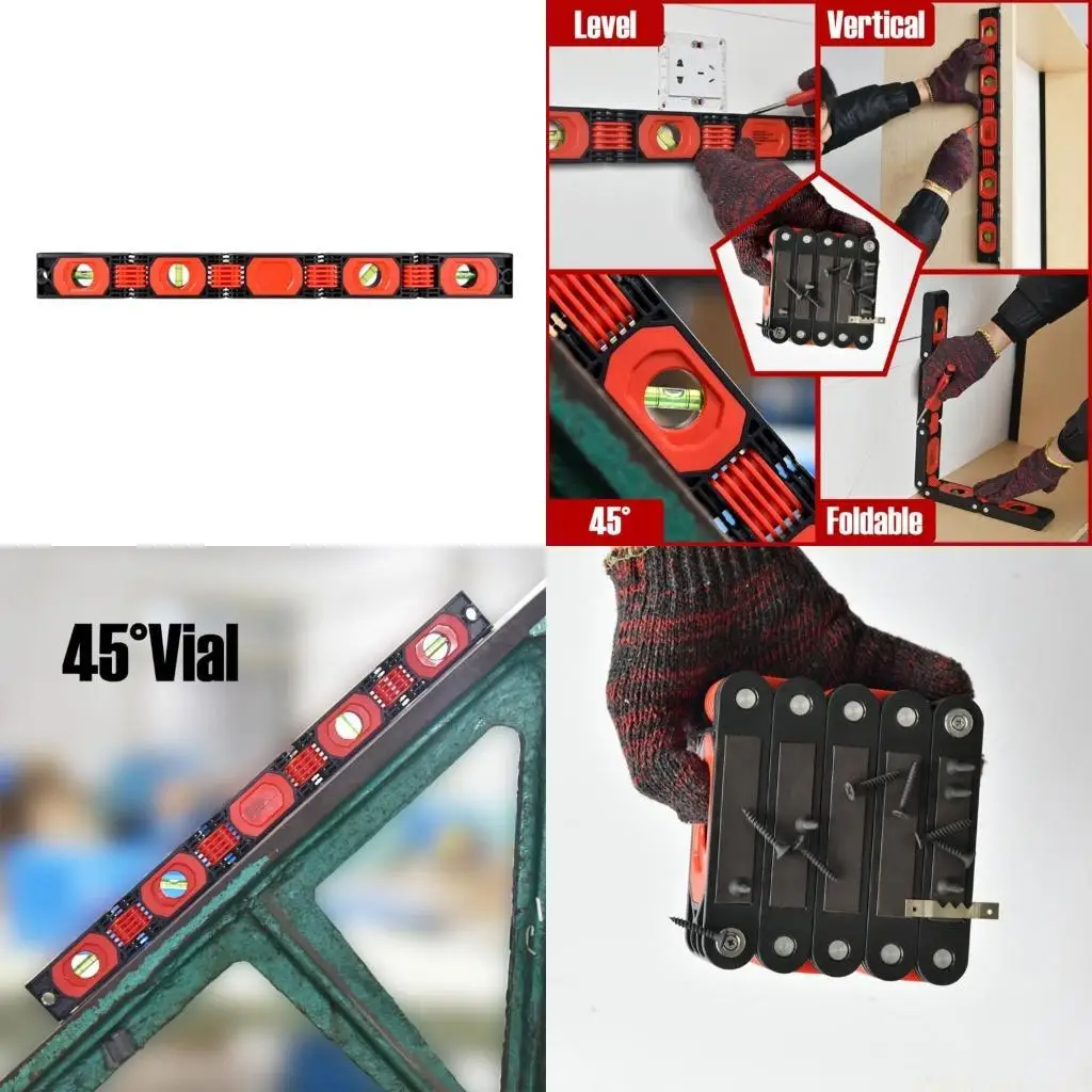 

Складной уровень A2BE, деревообрабатывающие инструменты с многоугольным измерением 24 дюйма, с пузырьками под углом 45 ° для