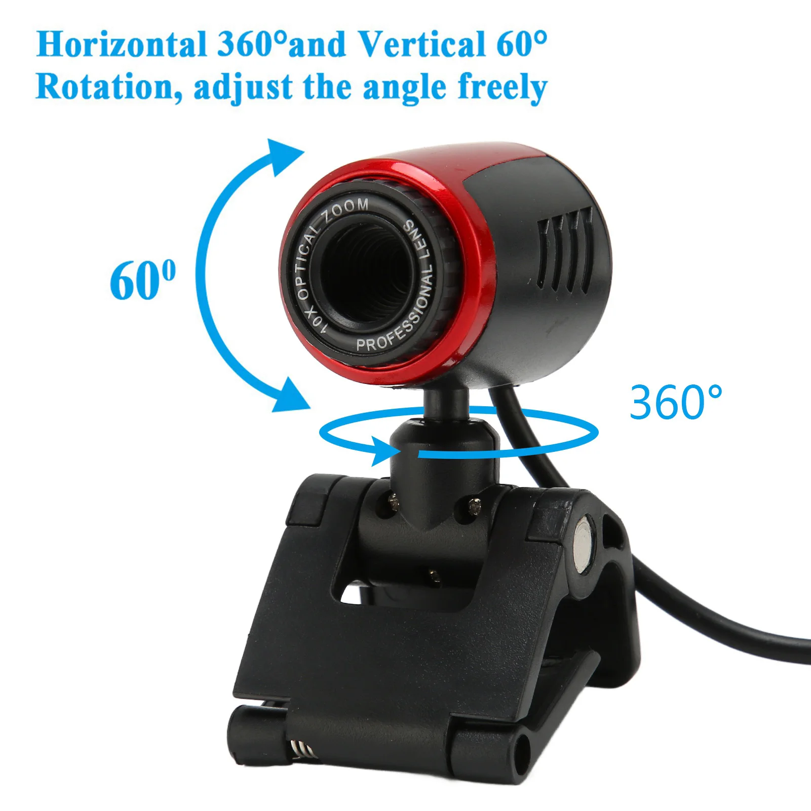 USB2.0 with MIC HD Webcam Web Camera Cam 360 Degree for Computer PC Laptop for Skype / MSN