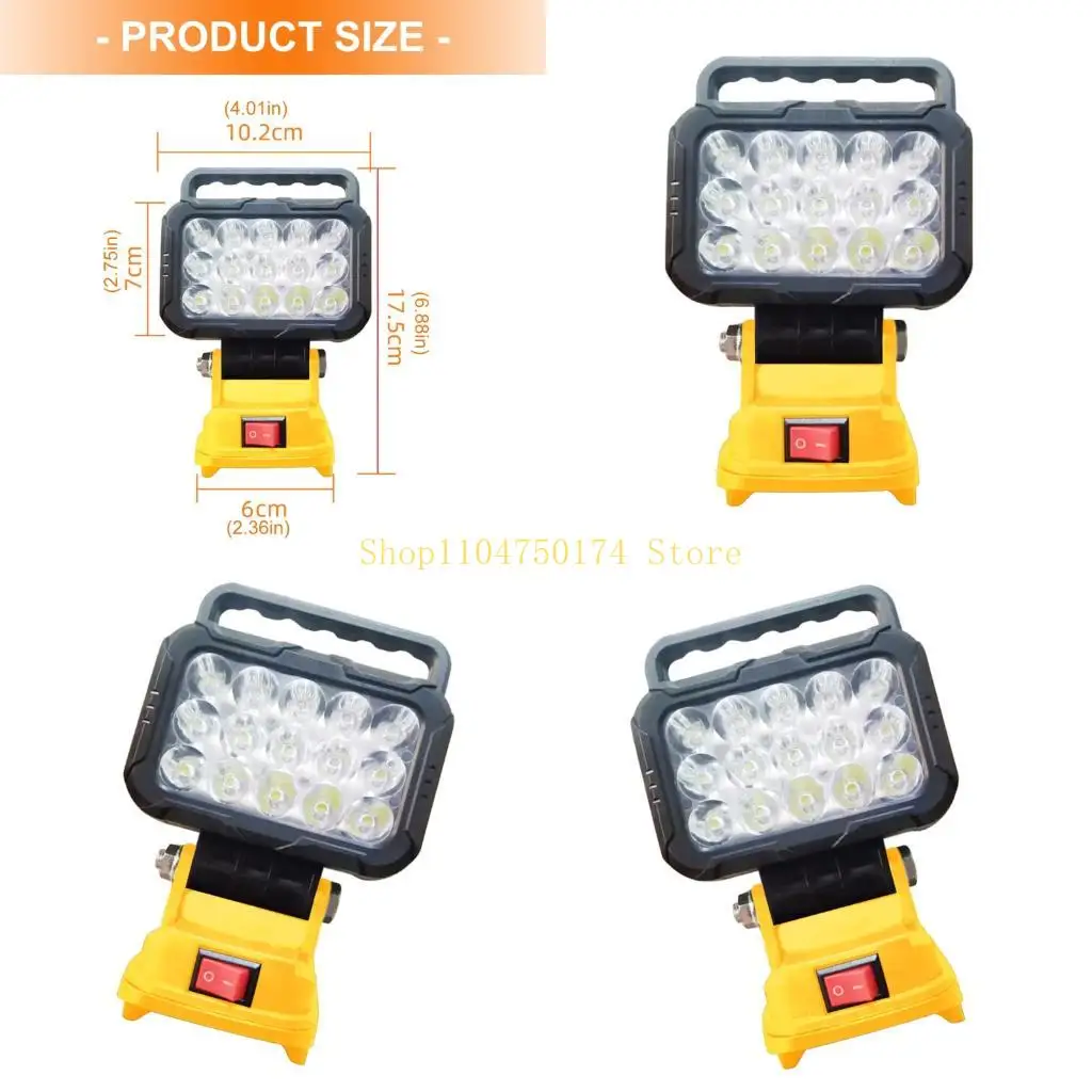 Heavy Duty Plastic LED Work Light 15 Beads Uniform Lighting Battery Powered Outdoor Task Lighting Fit for Mobile Devices Top