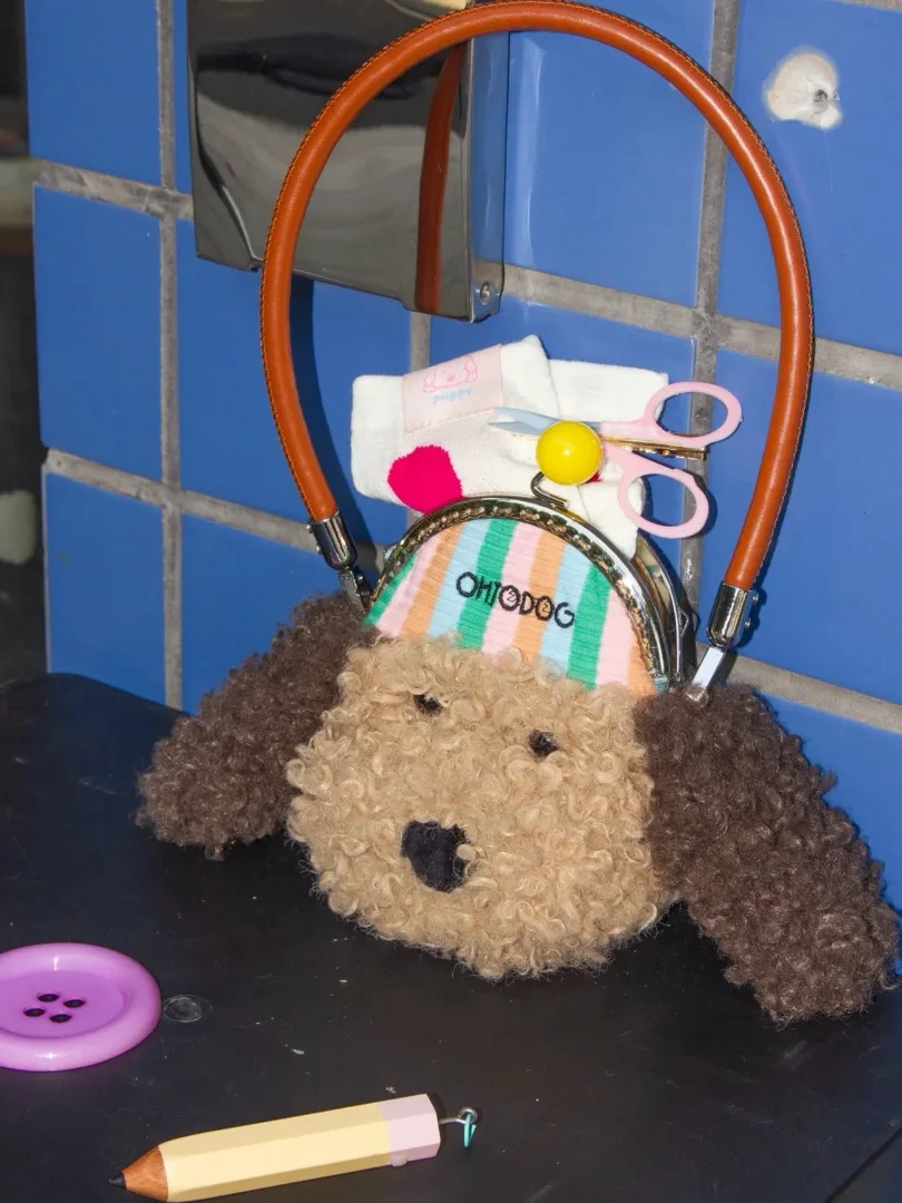 2025 Original Puppy Cute Plush Storage Bag Bluetooth Headset Bag  Girls' Alloy Handbag Birthday/Festival Gift