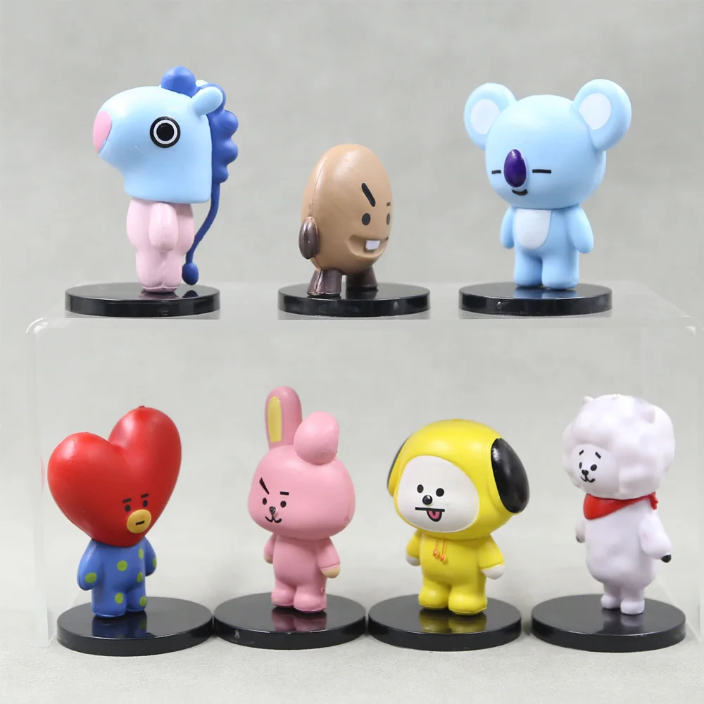 Heißer BT21 7 stücke figur korea pop kpop mini figur bts Bt21 koya Modell Kreative Desktop Zubehör Spielzeug kinder Geburtstag geschenk