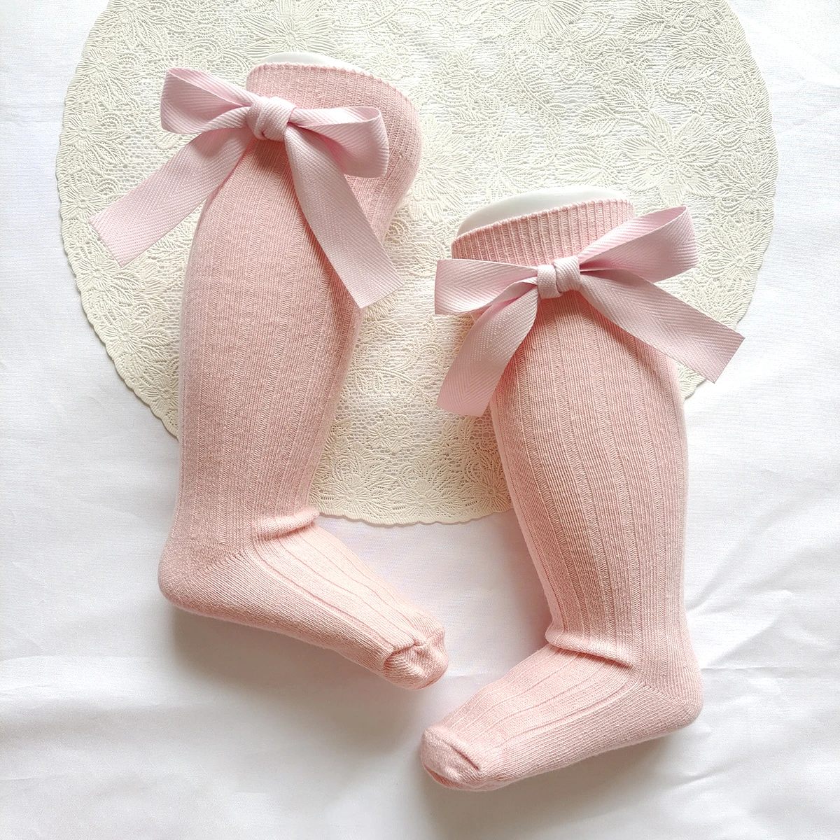 

New Toddles Girls Long Sock Big Bow Princess Style Kids Knee High Socks For Baby Cotton Breathable Children School Sock