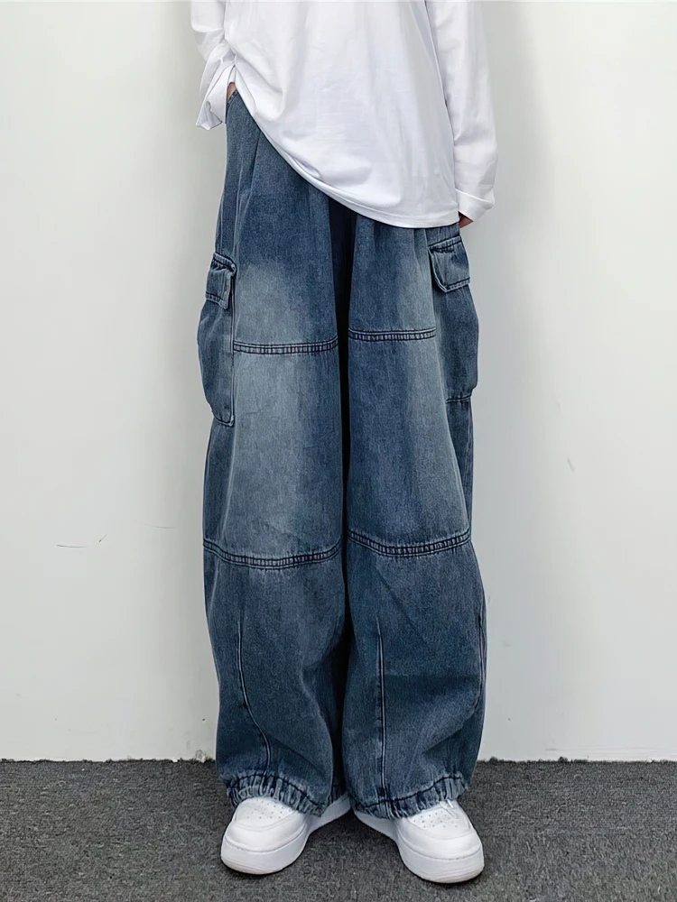 

Vinatge Y2k Baggy Pants Men Streetwear Old Money Cargo Jeans Pants New Rock Cowboy Jogging Wide leg Oversize Denim Trousers