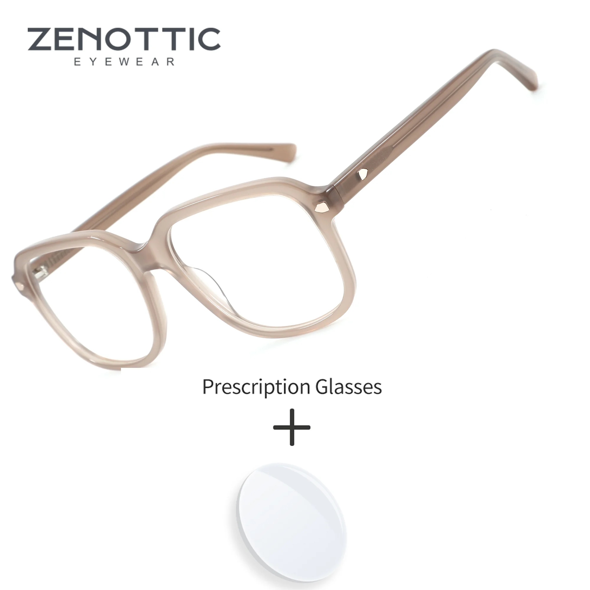 ZENOTTIC, lunettes de vue de taille M, monture carrée en acétate, pour femmes et hommes, verres multifocaux progressifs, lunettes anti-lumière bleue.