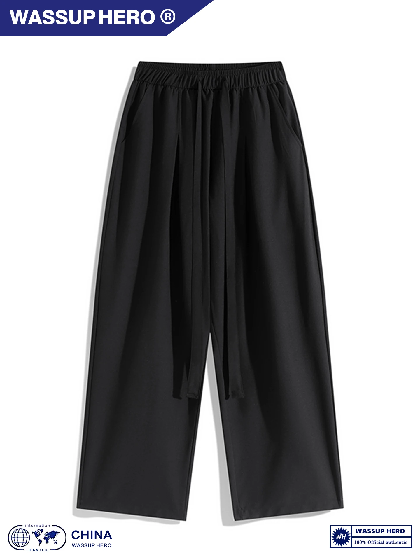 

Wassup Hero Ice Silk Slim Fit Lightweight Summer Casual Pants Straight Leg Long Trousers Cool Feeling Wide Leg Pants for Men ...