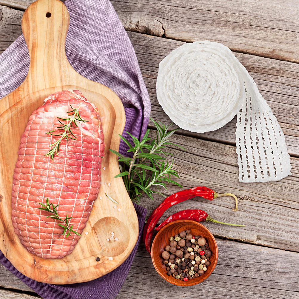 

Elastic Meat Netting 3m Kitchen Sauce Twine Cotton Rope for Roasting Pork Sausage Cooking Tool Set Poultry Smoking White Yarn
