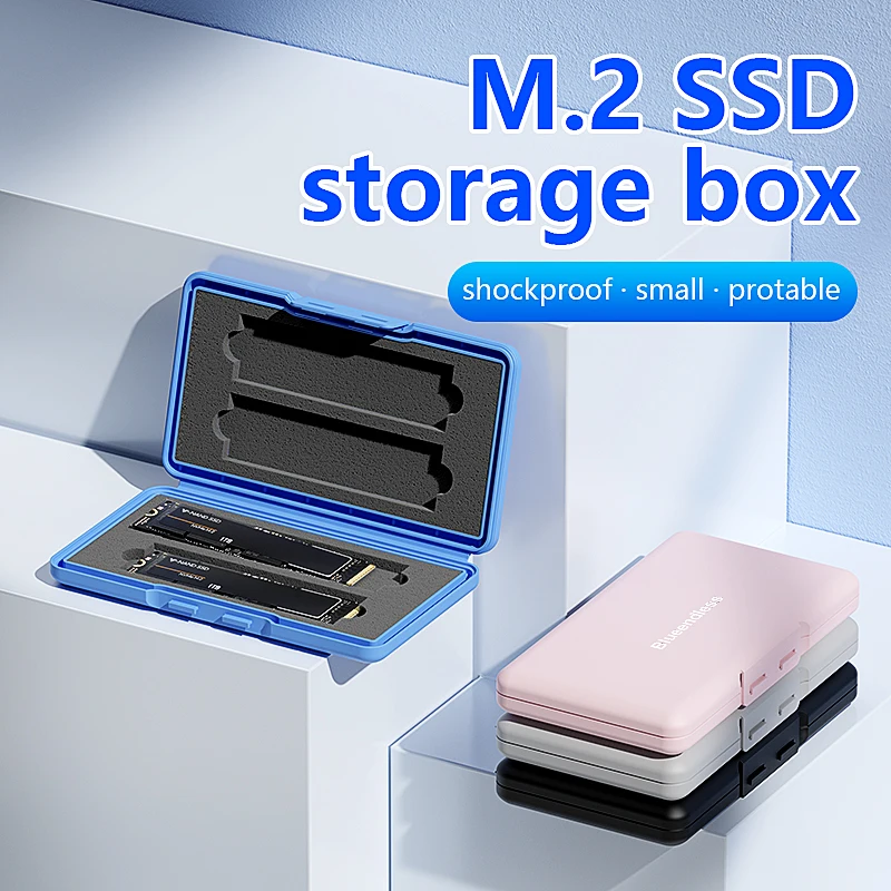 4-Slot M.2 SSD Case Storage Case 2280 SSD Enclosure Bag for SSD Shockproof Case SATA NVme Hard Disk Box for SSD Portable Box