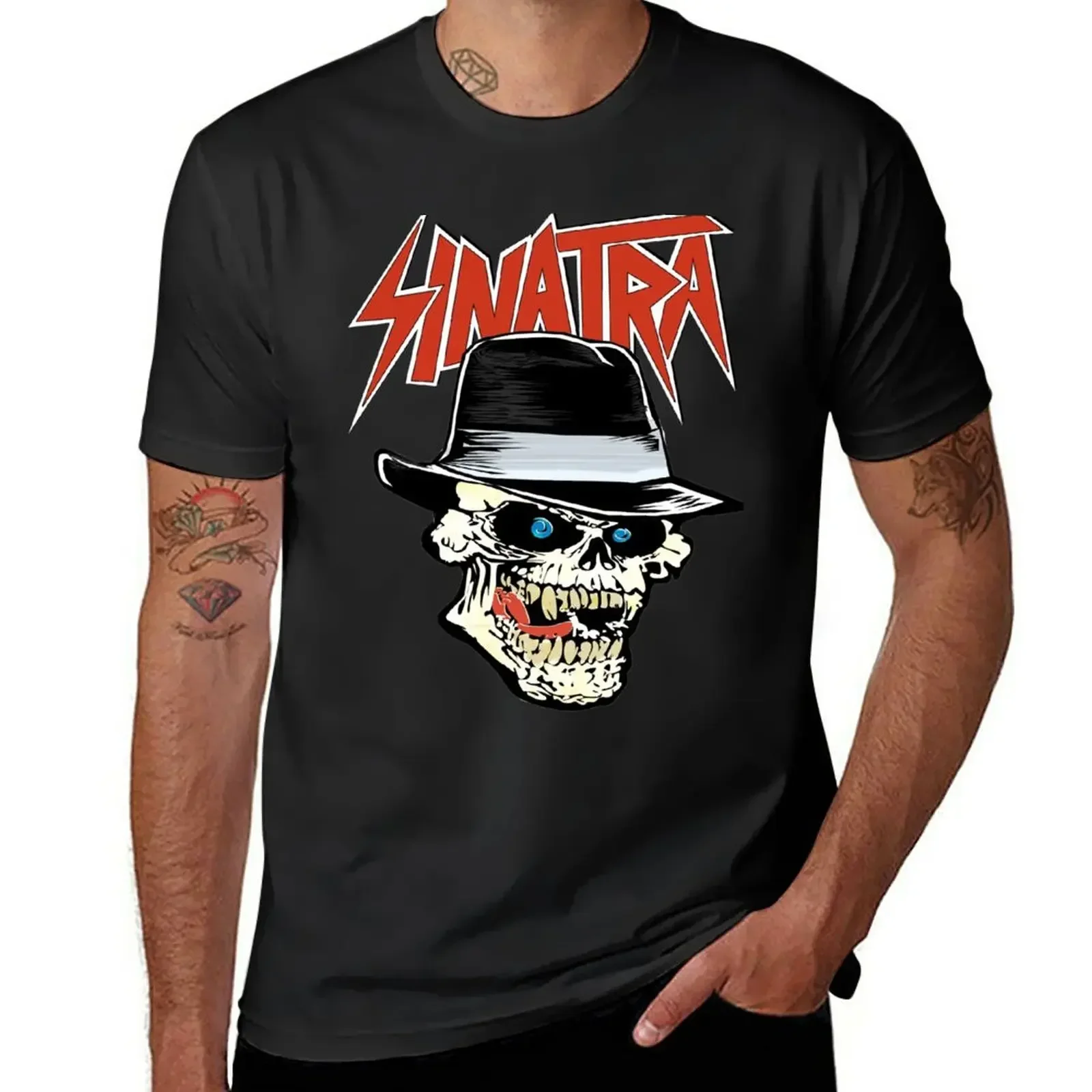 เสื้อยืดลายกราฟิก Sinatra สำหรับเด็กผู้ชายเสื้ออะนิเมะสั่งทำพิเศษเสื้อยืดกราฟิกสำหรับผู้ชาย