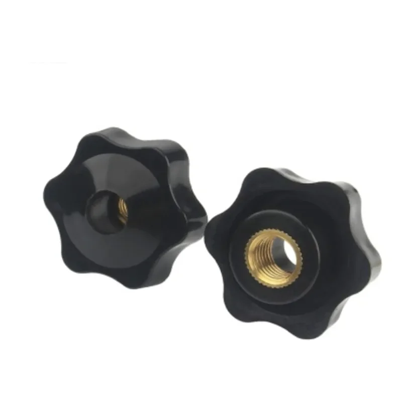 50pcs m4 m5 m6 m8 m10 Plum Bakelite Hand Tighten Nuts Handle Thread Star Mechanical Black Thumb Nuts Clamping Knob Manual Nuts