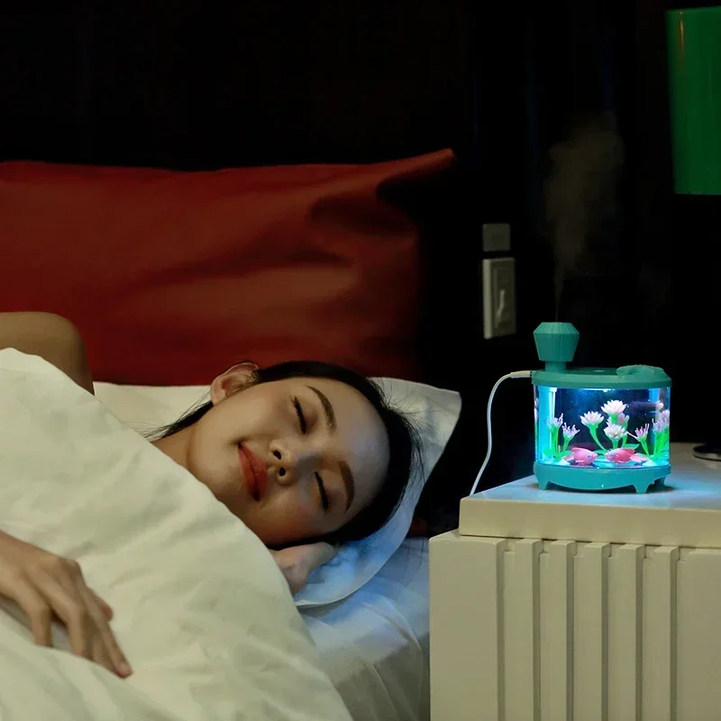 Tweede generatie Home Aquarium LED-luchtbevochtiger Luchtverspreider Luchtreiniger Verstuiver Aquarium LED-licht USB-luchtbevochtiger voor thuis