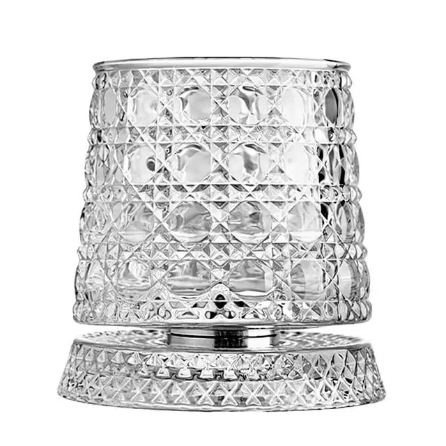 Rotating Whiskey Glass 260ml Crystal Spinning Tumbler Scotch Bourbon Cocktail Cup Home Barware Drinkware Men Gift