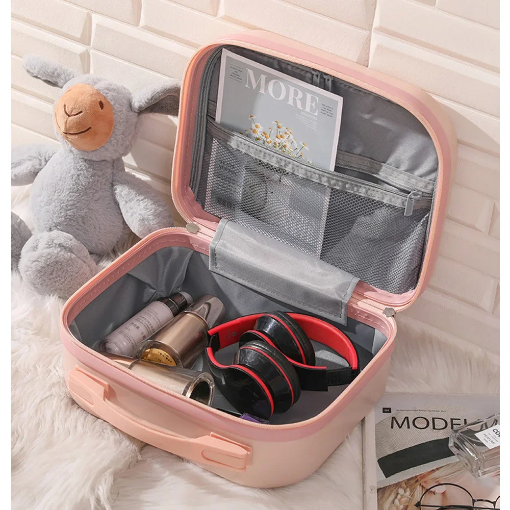 14 Inch Cosmetic Bag Small Women Travel Suitcase Luggage Compressive Material Size:30-15.5-23cm