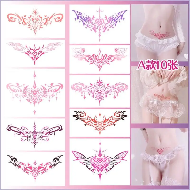 Sexy Private Part Lower Abdomen Tattoo Sticker MAYMOE Pure Desire Belly Back Waist Love Totem Waterproof Paste