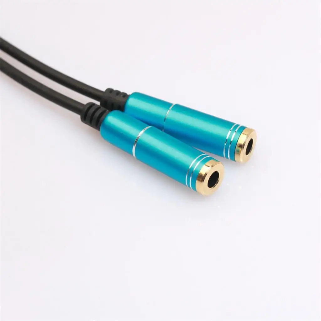 10ft 3.5mm 1 صوت ستيريو إلى 2 أنثى مآخذ Y محول كابل الفاصل #6