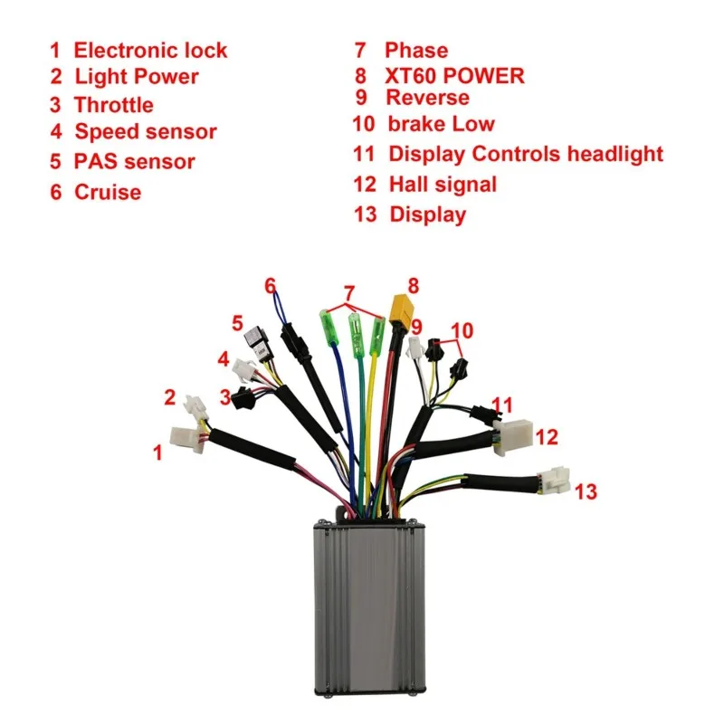 N10R-KT Controller Brushless DC Motor Imitation Torque Square Wave 36V 48V 250-350W 6-Tube 20A For Electric Bicycle Scooter